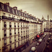 Paris Street With Montmartre And Sacre Art Print