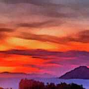 Paros Island Sunset Art Print