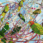 Parrot Bramble Art Print