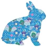 Patchwork Bunny Rabbit Art Print
