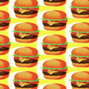 Pattern Of Cheeseburgers Art Print