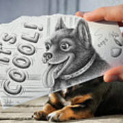 Pencil Vs Camera 65 - Cute Doggy Art Print