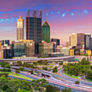Perth. Panoramic Cityscape Image Art Print