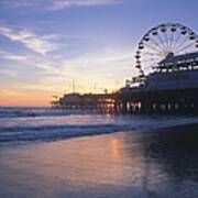 Pier Sunset, Santa Monica, Ca Art Print