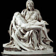 Pieta Marble Sculpture By Michelangelo Buonarroti Art Print