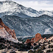 Pikes Peak Mountain Landscape Panorama - Colorado Springs Art Print