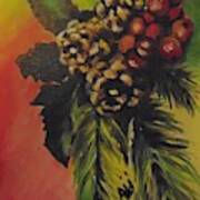 Pine Cones And Berries Art Print