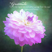 Pink Dahlia Gratitude Artwork Art Print
