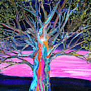 Pink Sky Rainbow Tree #4371 Art Print