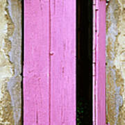 Pink Wooden Shutters, Minerve Art Print