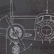 Plane Blueprint Iv Crop Art Print