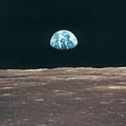 Planet Earth Viewed From The Moon Art Print