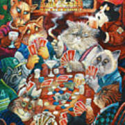 Poker Cats Art Print
