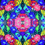 Pop Art Flowers Kaleidoscope Art Print