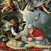 'pope Pius V Worshipping The Body Of Christ', 1572-1575, Italian School, Oil O... Art Print