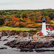 Portland Head Light Panorama Art Print