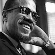 Portrait Of Malcolm X Art Print