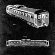 Pp1006-black Grunge Railway Passenger Car Patent Poster Art Print