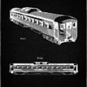 Pp1006-vintage Black Railway Passenger Car Patent Poster Art Print