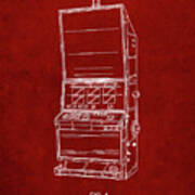 Pp1043-burgundy Slot Machine Patent Poster Art Print