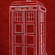 Pp189- Burgundy Doctor Who Tardis Poster Art Print
