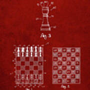 Pp286-burgundy Speed Chess Game Patent Poster Art Print