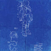 Pp309-faded Blueprint Apollo Space Suit Patent Poster Art Print