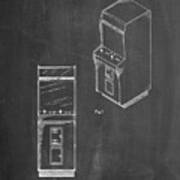 Pp357-chalkboard Arcade Game Cabinet Front Figure Patent Poster Art Print