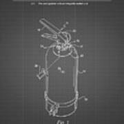 Pp396-black Grid Modern Fire Extinguisher Patent Poster Art Print