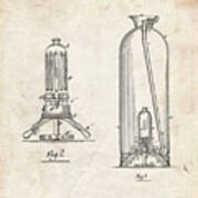 Pp461-vintage Parchment Antique Fire Extinguisher 1880 Patent Poster Art Print