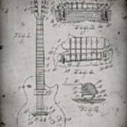 Pp47-faded Grey Gibson Les Paul Guitar Patent Poster Art Print
