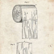 Pp53-vintage Parchment Toilet Paper Patent Art Print
