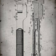 Pp594-faded Grey Adjustable Wrench 1922 Patent Poster Art Print