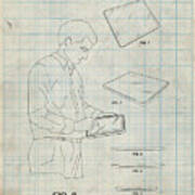 Pp614-antique Grid Parchment Ipad Design 2005 Patent Poster Art Print