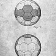 Pp62-slate Leather Soccer Ball Patent Poster Art Print
