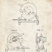 Pp762-vintage Parchment Chop Saw Patent Poster Art Print