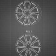 Pp881-black Grid Honda Car Wheel Patent Poster Art Print