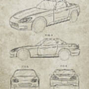 Pp882-sandstone Honda S2000 Patent Poster Art Print