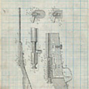 Pp93-antique Grid Parchment Browning Bolt Action Gun Patent Poster Art Print