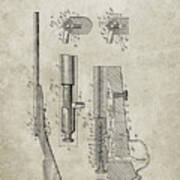 Pp93-sandstone Browning Bolt Action Gun Patent Poster Art Print