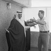 President Reagan Gestures To Prince Fahd Art Print