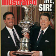 President Ronald Reagan And Stars & Stripes Dennis Conner Sports Illustrated Cover Art Print