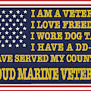 Proud Marine Veteran Art Print