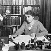 Psychiatrist Anna Freud At Her Desk Art Print
