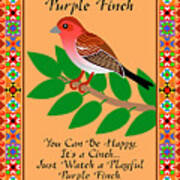 Purple Finch Quilt Art Print