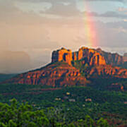 Rainbow Over Arizona Scenery Art Print