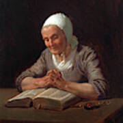 Reading Old Wife Art Print