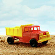 Red And Yellow Dump Truck Art Print