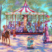 Red Carousel Art Print