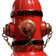 Red Fire Hydrant Art Print